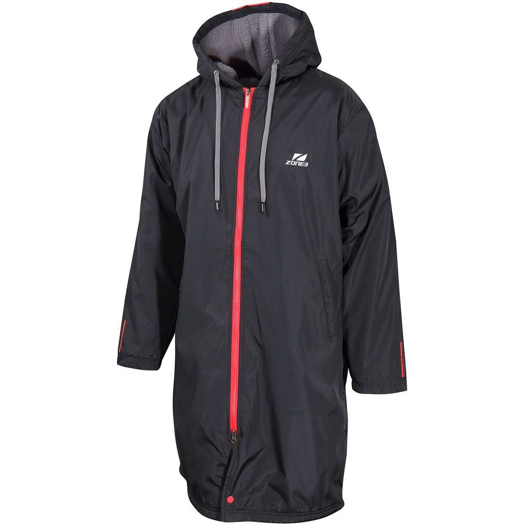 Zone3 Polar Fleece Parka Robe - Black/Red