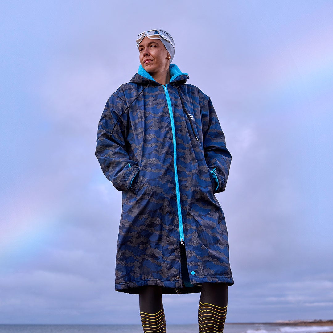 Zone3 Polar Fleece Parka Robe - Camo/Blue