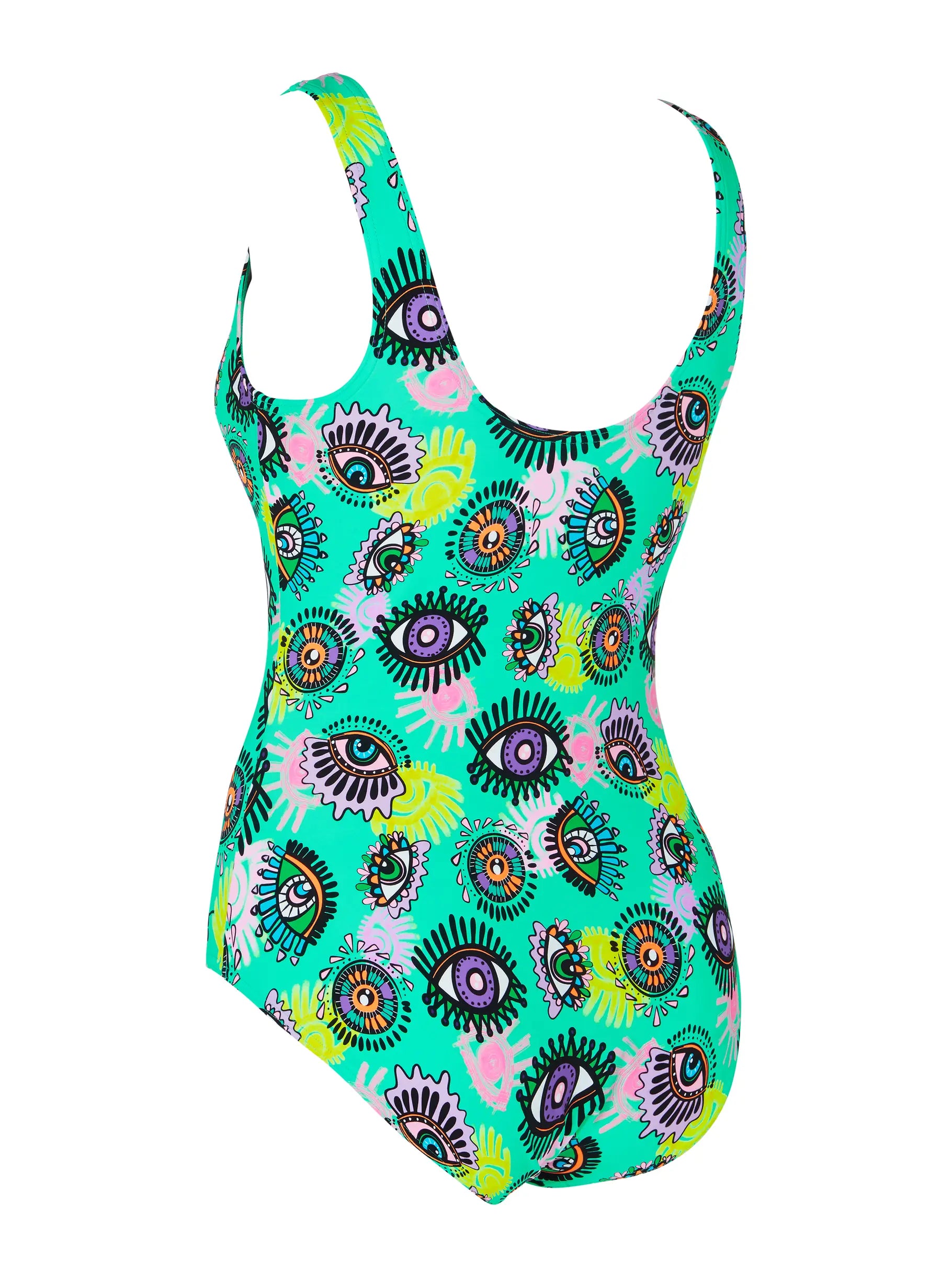 Womens Look Inside Silver Lined Scoopback Swimsuit