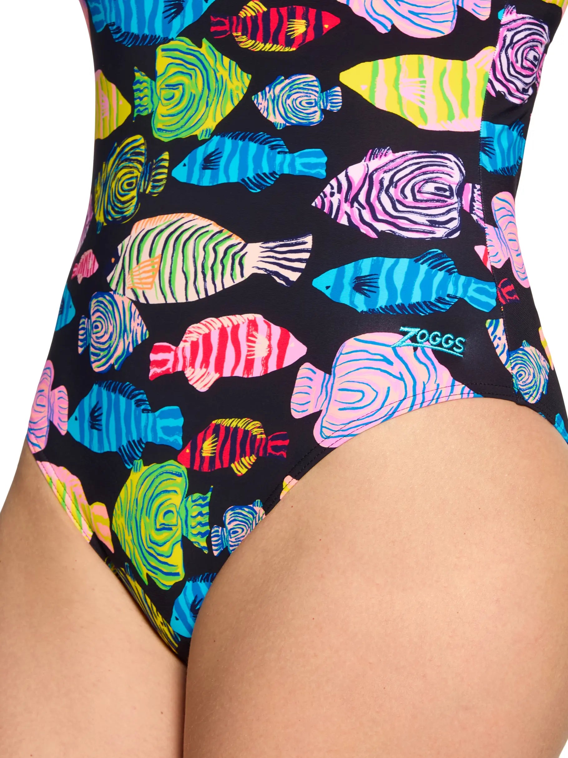 Zoggs Womens Sea Tribe Silver Lined Strikeback Swimsuit