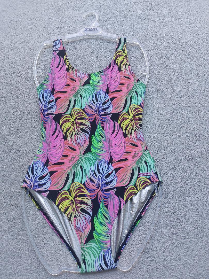 Zoggs Swimsuit Ecofeel Silver Lined Scoopback (Ex Display)