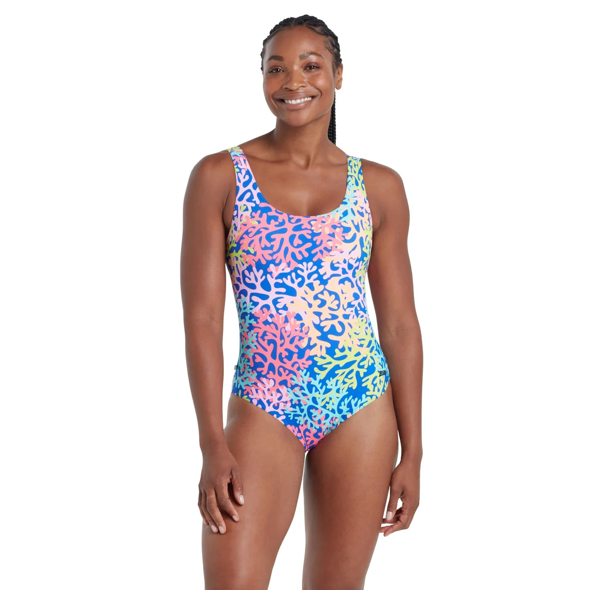 Zoggs Swimsuit Sea Change Ecofeel Silver Lined Scoopback