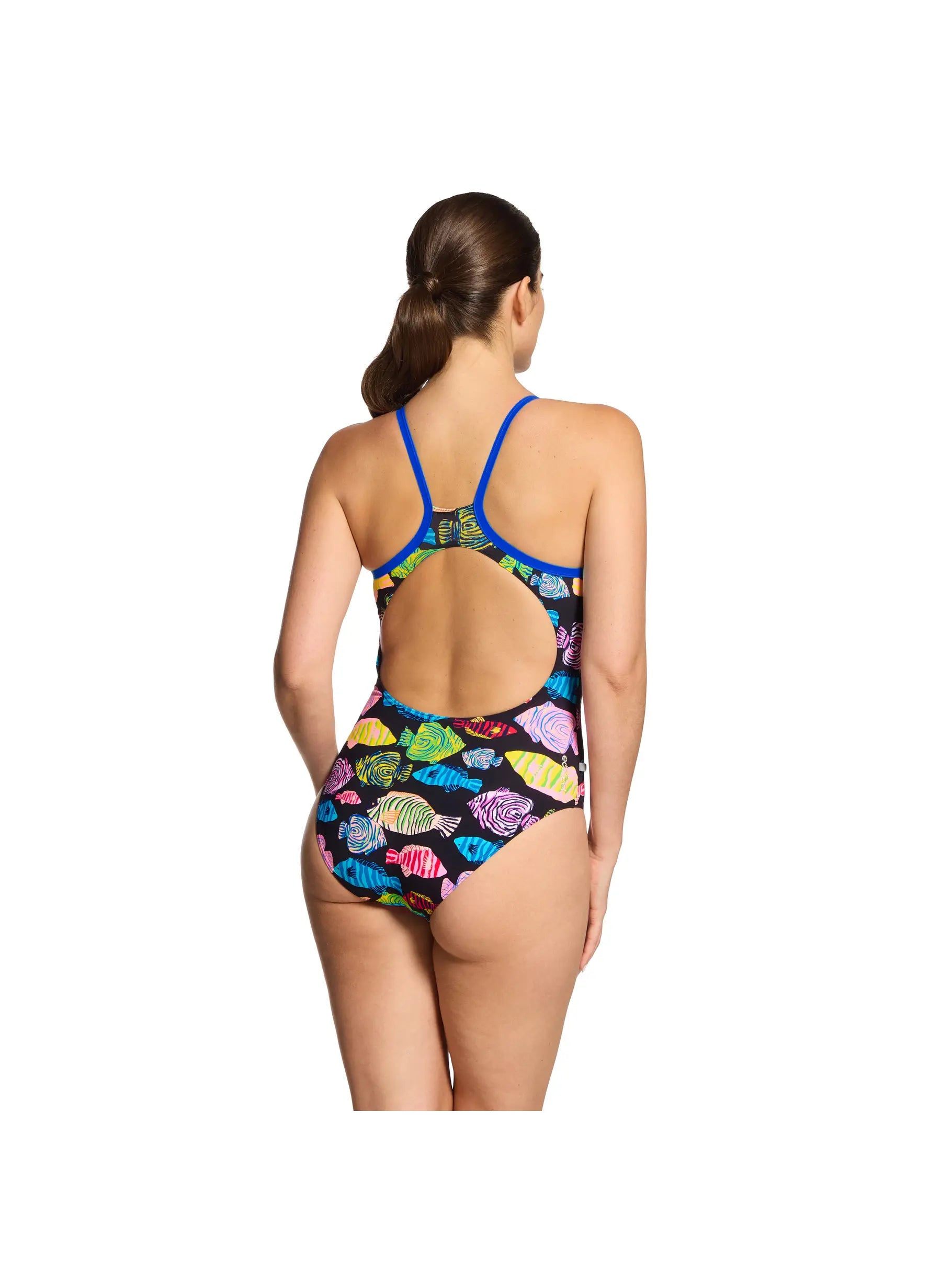 Zoggs Womens Sea Tribe Silver Lined Strikeback Swimsuit
