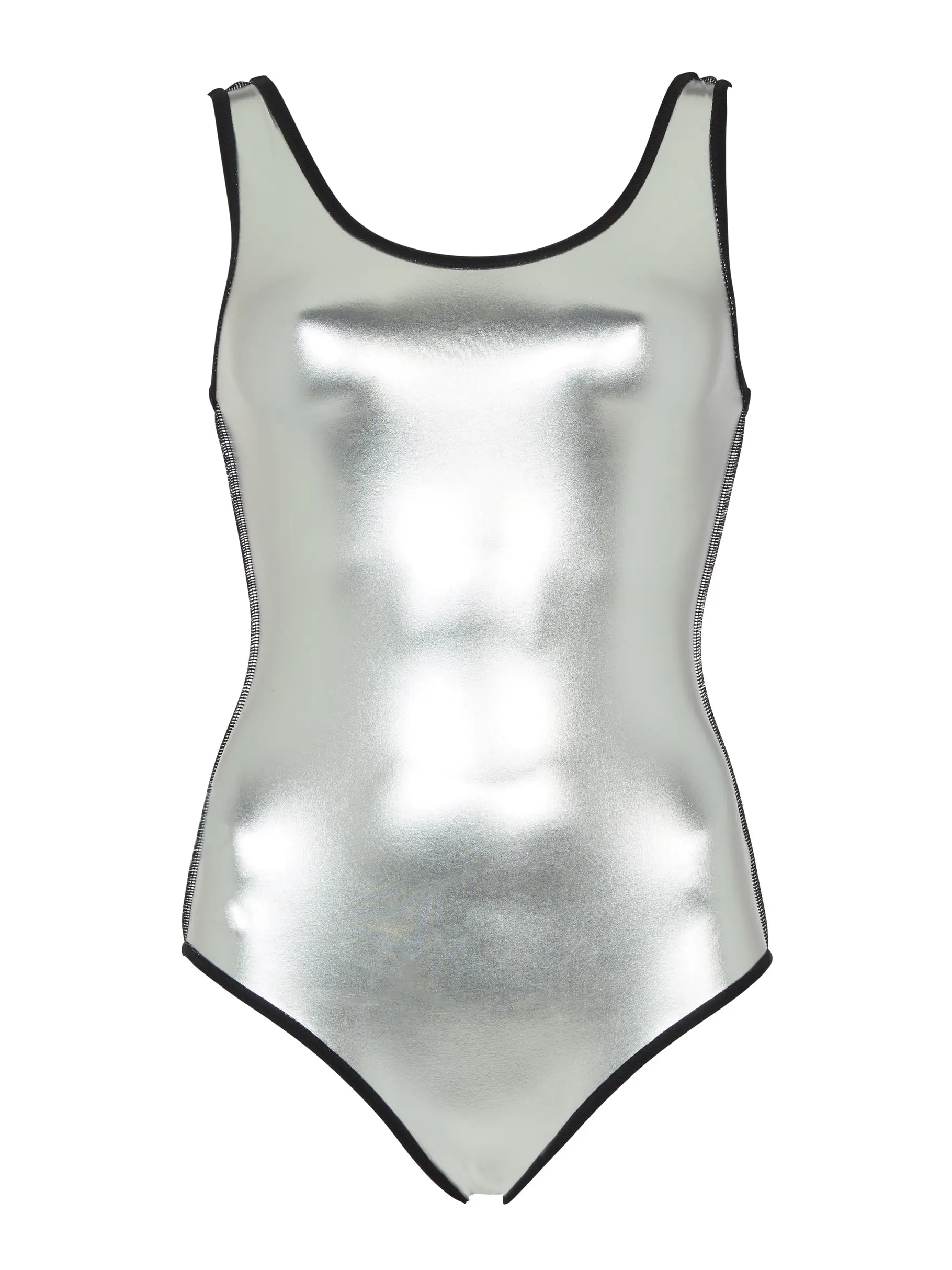 Zoggs Womens Silver Lined Black Open Water Scoopback