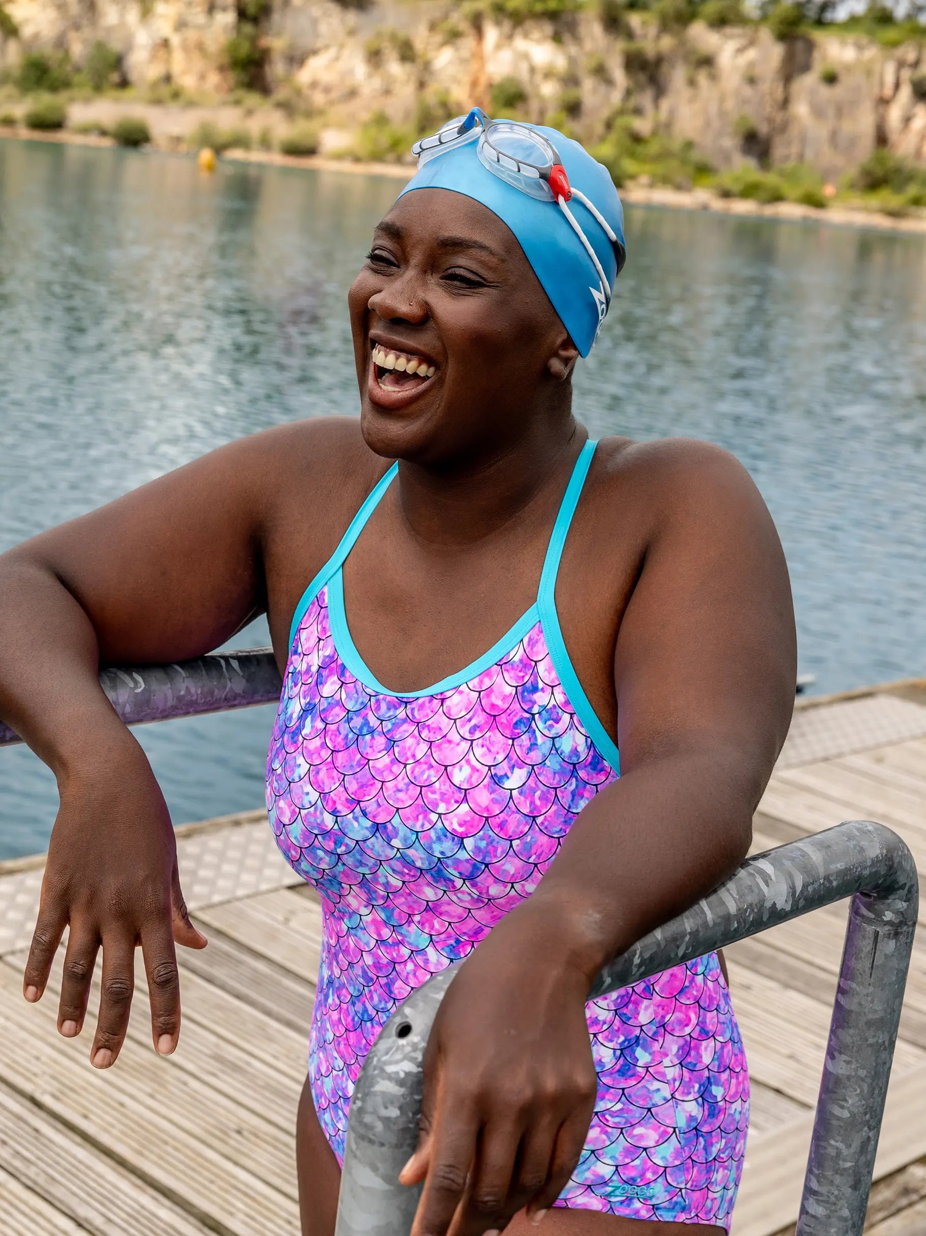 Womens Sirene Sparkle Silver Lined Strikeback Swimsuit
